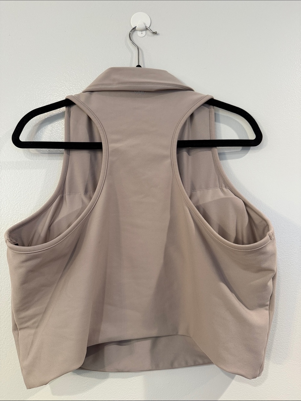 Abercrombie:YPB SculptLux Taupe Zip-Front Sleeveless Tank - Picture 3 of 3